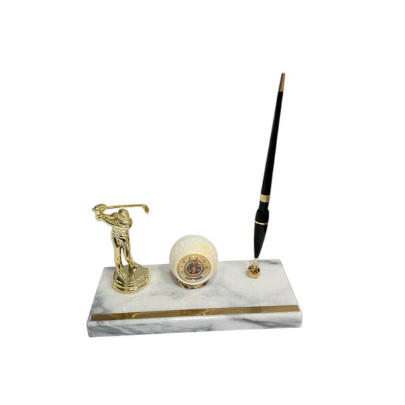 Vintage Golf desk pen holder & Thermometer set - Picture 3 of 10